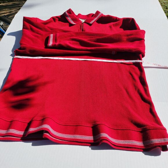 L.L. Bean 1/4 zip sweater mens XL Xlarge maroon red cotton cashmere blend 275298 - Picture 4 of 10